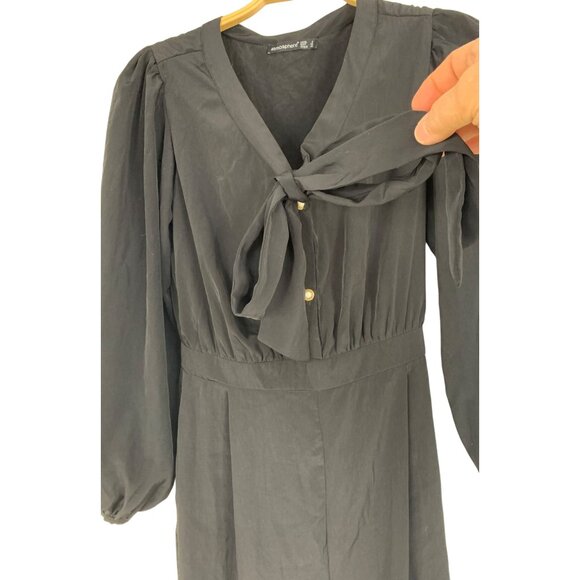 Atmosphere Black Jumpsuit Size 2 US XS Polyester V-Neck Long Sleeve RZ10400 - Picture 12 of 14